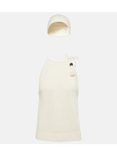 Căciulă Max Mara de in alb