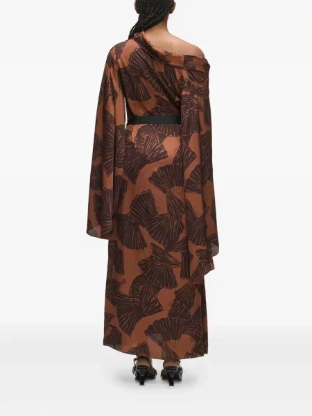 Rochie maxi Karl Lagerfeld cu imagine de costum maro