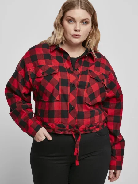 Cămașă în carouri Urban Classics în carouri negru