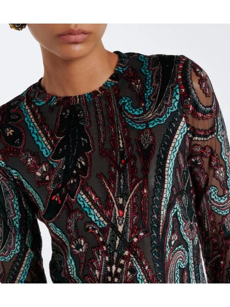 Top Etro cu model paisley cu aplicații