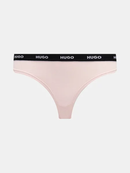 HUGO Tanga TRIPLET THONG STRIPE růžové