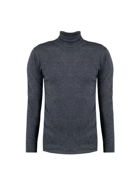 Sweter z golfem Xagon Man ze sznurkiem wełniany do golfa szary