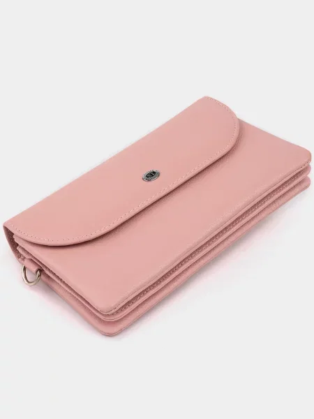 Кожаный кошелек St Leather Accessories розовый