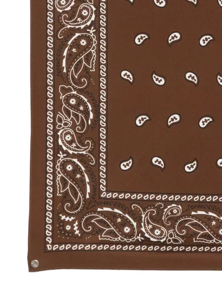 Fular P.a.r.o.s.h. cu imagine cu model paisley maro