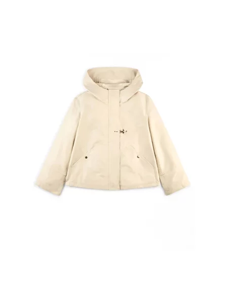 Krótka parka Fay z kapturem beżowa