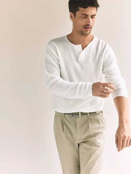 Reserved Светр henley білий