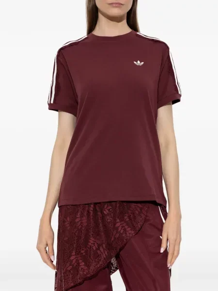 Hanorac Adidas cu dungi din dantelă cu imagine galben