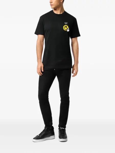 Tricou Philipp Plein din jerseu negru