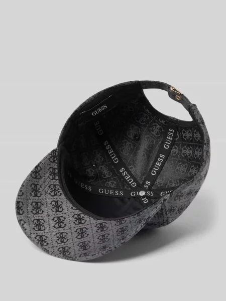 Czapka z daszkiem z nadrukiem z logo na całej powierzchni model Katya' Guess szara
