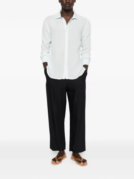 С яка риза 120% Lino синьо