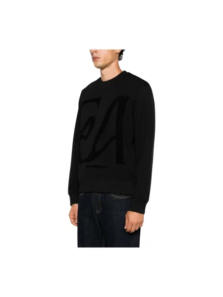 Bluza Emporio Armani z logo niebieska