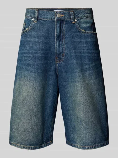 Szorty jeansowe o kroju baggy fit z 5 Review granatowe
