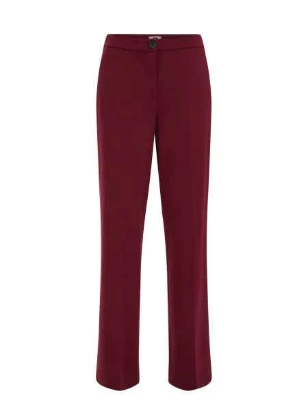 WE Fashion Pantaloni cu dungă vin roșu