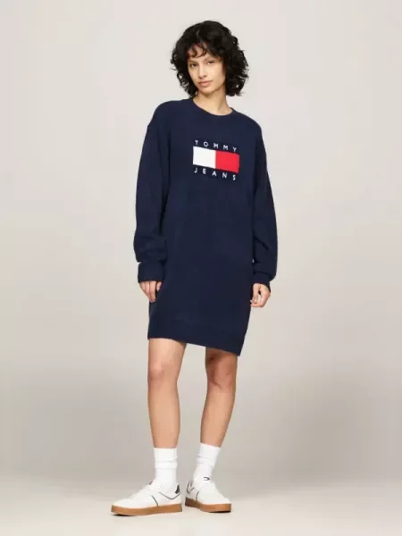 Tommy Jeans Rochie cu adaos de lână