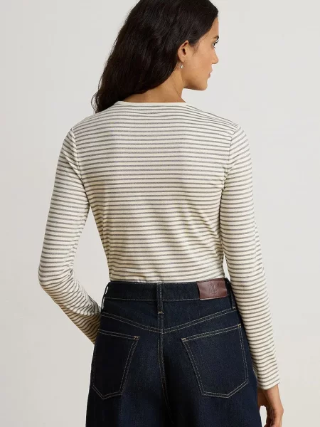 Tricou cu mânecă lungă Lauren Ralph Lauren bej
