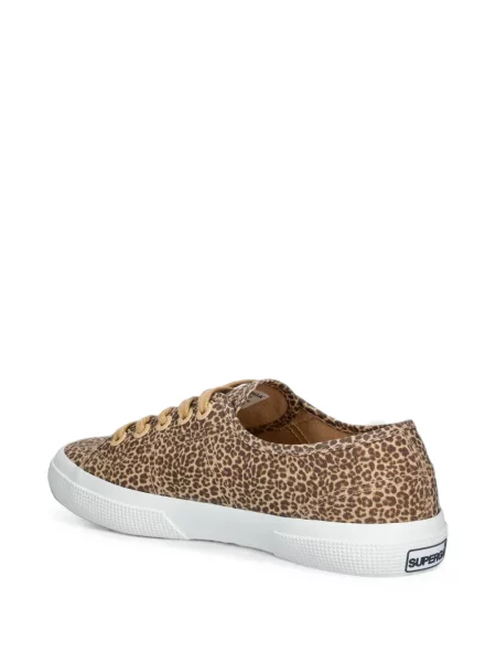 Sneakerși Superga cu imagine cu model leopard maro