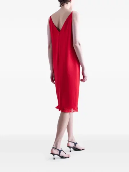Rochie midi Fforme cu franjuri roșu