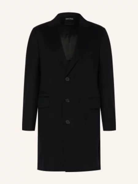 Zegna Vlněný Kabát černá