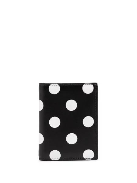 Portofel Comme Des Garçons Wallet din piele cu buline cu imagine negru