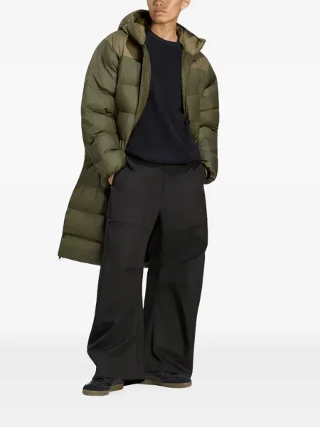 Geacă Adidas alergare cu cordon cu glugă verde