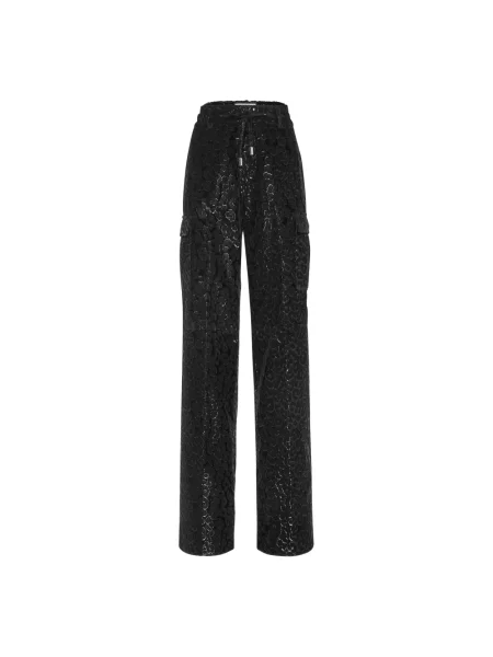 Aksamitne spodnie cargo Philipp Plein czarne