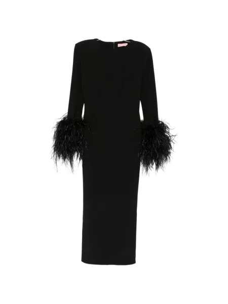 Lung rochie midi Twenty Fourhaitch cu pene negru