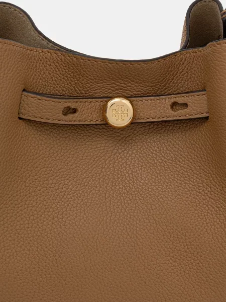 Кожаная сумка Tory Burch бежевая