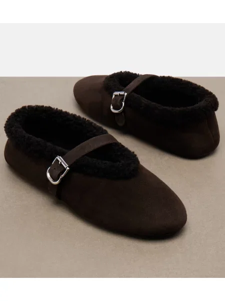 Pantofi cu toc Alaïa din piele de căprioară maro