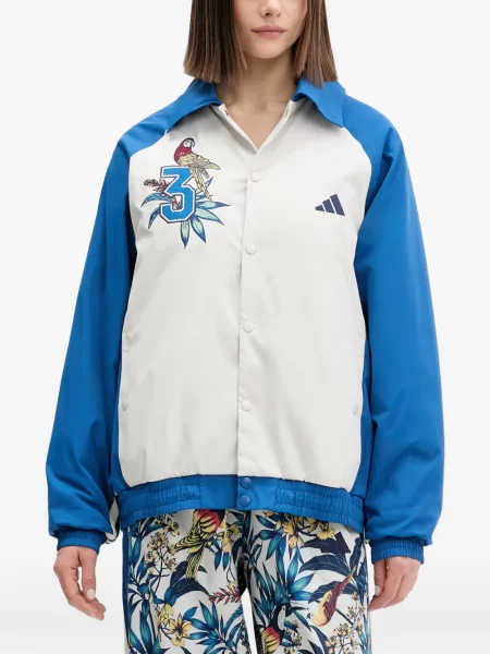 Pantaloni Adidas tricotate cu autograf alergare albastru