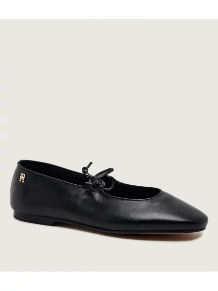 Tommy Hilfiger De piele balerini Mary Jane negru