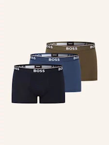 Boss Boxerky Power 3 Kusy V Balení khaki/ modrá/ tmavě modrá