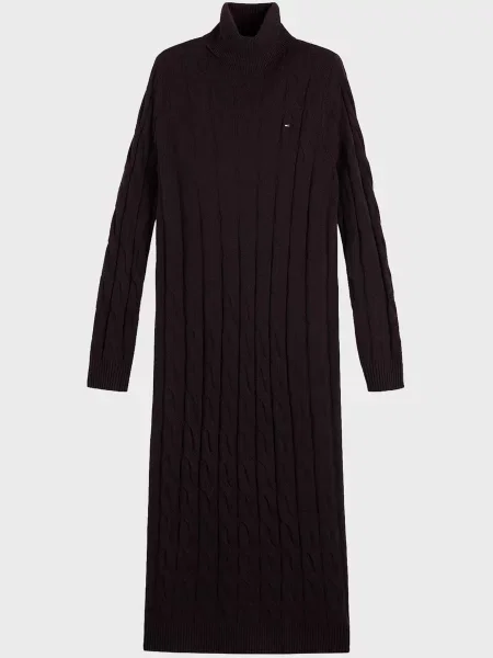 Шерстяное платье Tommy Hilfiger коричневое