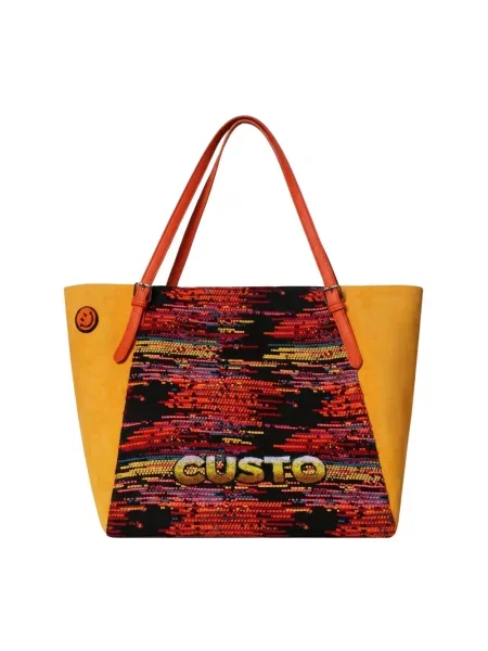 Shopperka Custo Barcelona skórzana żółta