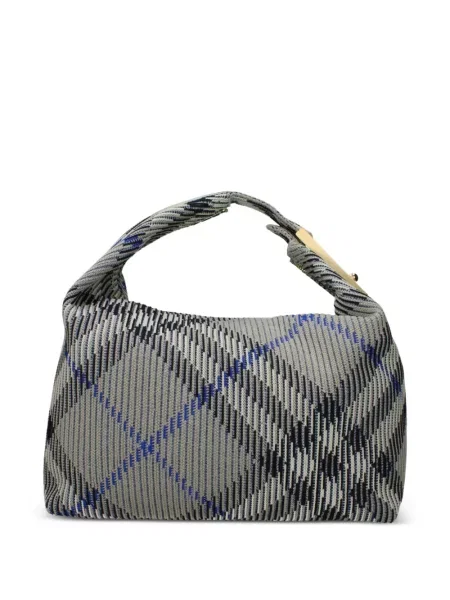 Geantă shopper Burberry în carouri verde