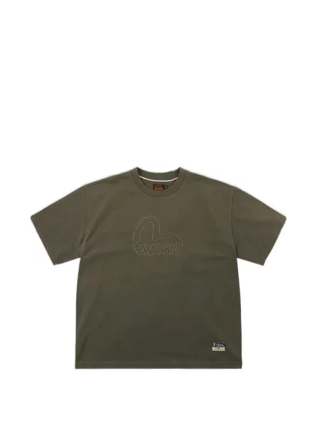Tricou Evisu cu aplicații verde