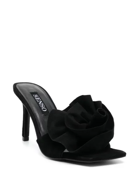 Papuci tip mules Senso cu model floral negru