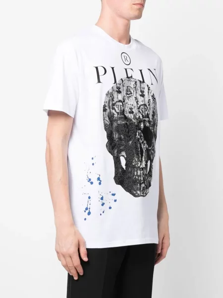 Krátké tričko Philipp Plein s potiskem bílé