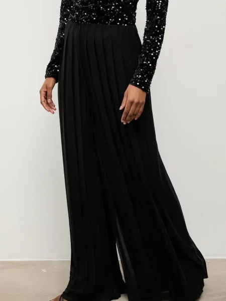 Answear.LAB pantaloni lat high waist negru