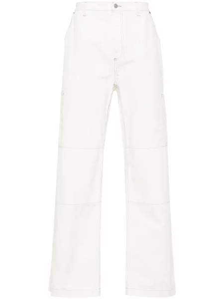 Pantaloni Mm6 Maison Margiela cu broderie alb