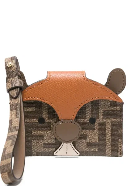 Portofel Fendi din piele cu imprimeu animal print maro