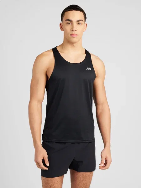 New balance Tricou funcțional Essentials Singlet / alb negru