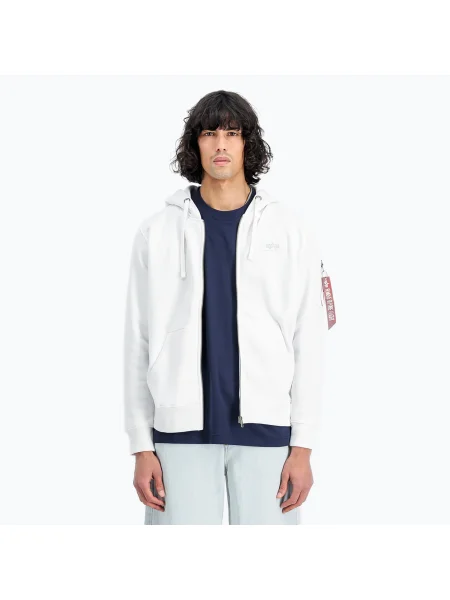 Pulover Alpha Industries cu imagine alb