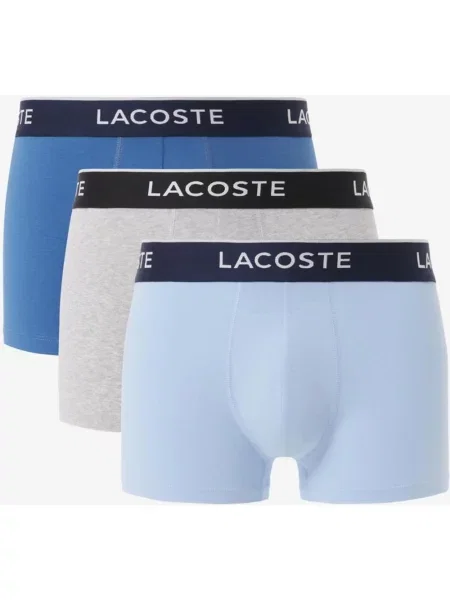 Bokserki Lacoste Stretch Cotton Logo niebieski szary XL biały