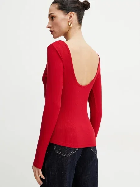 Tričko s dlouhým rukávem Morgan TMAKI odkrytá záda TMAKI červená
