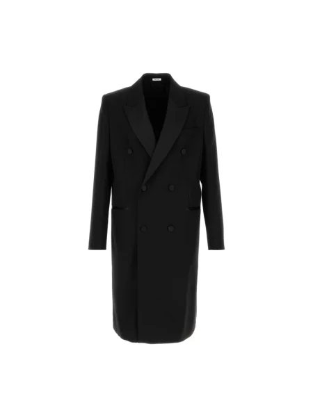 Płaszcz Alexander Mcqueen wełniany czarny
