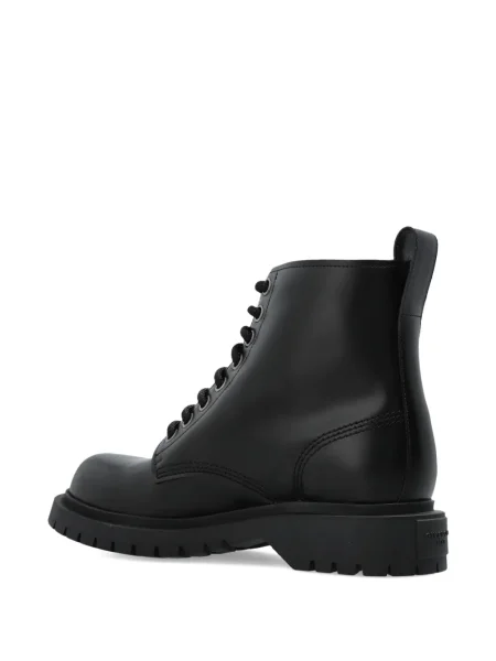 Botine Givenchy cu șireturi din piele biker negru