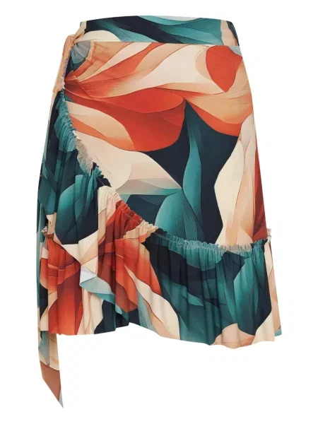 Къс мини пола Lygia & Nanny с волани синьо