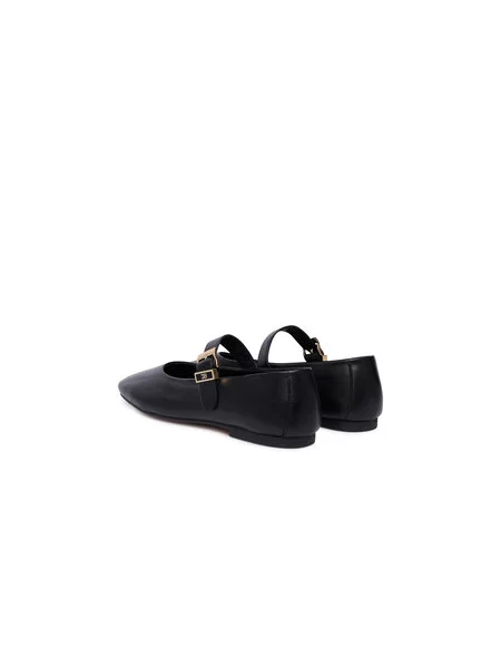 Balerinke Tommy Hilfiger Buckle Leather Ballerina črna