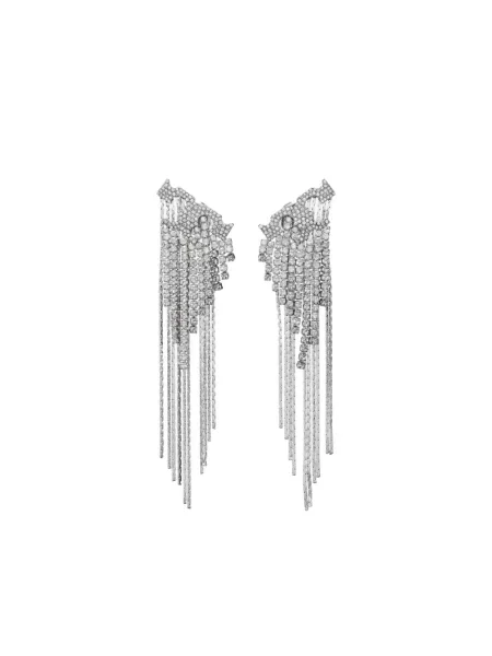 Cercei Tory Burch de cristal argintiu