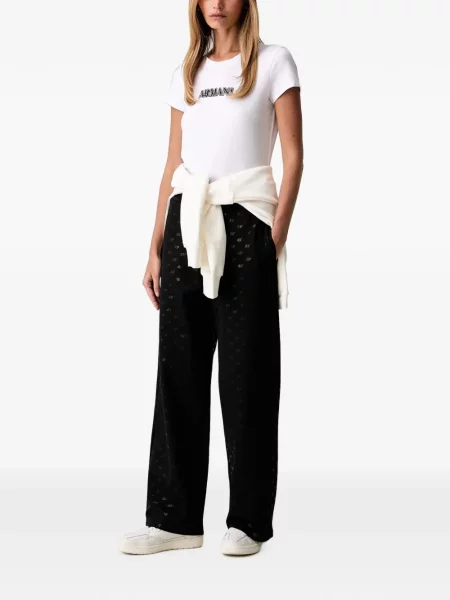 Tricou Armani Exchange cu autograf alb